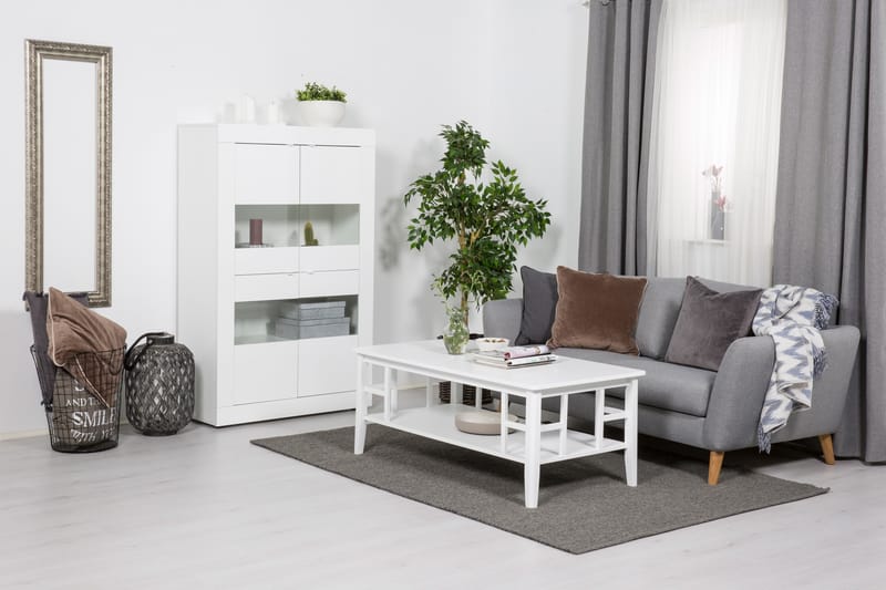 Basic Vitrineskab 102 cm - Hvid - Opbevaring - Skab - Vitrineskabe