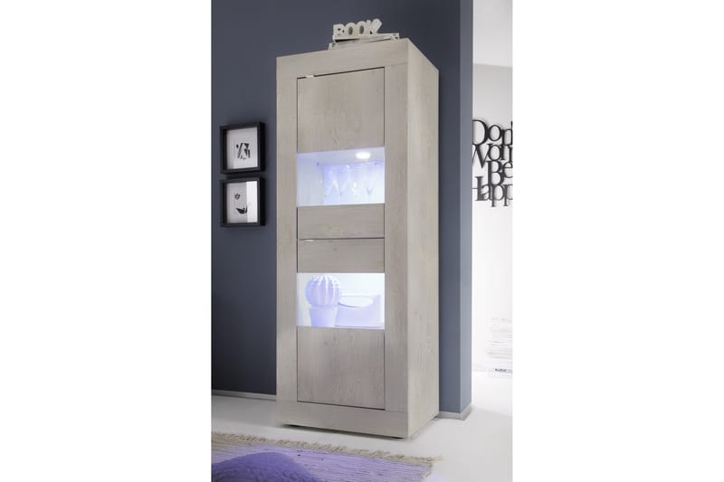Basic Vitrineskab 61 cm - Grå - Opbevaring - Skab - Vitrineskabe