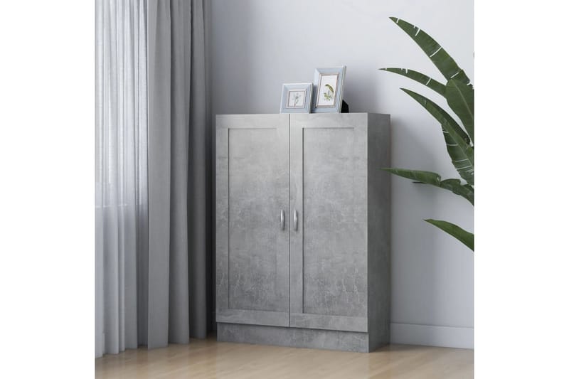 bogskab 82,5x30,5x115 cm spånplade betongrå - Grå - Opbevaring - Skab - Vitrineskabe