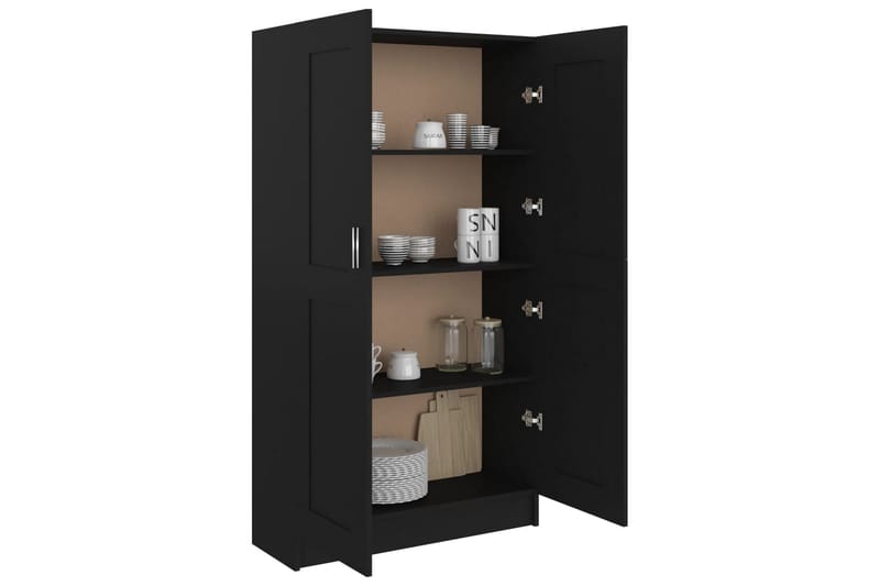 bogskab 82,5x30,5x150 cm spånplade sort - Sort - Opbevaring - Skab - Vitrineskabe