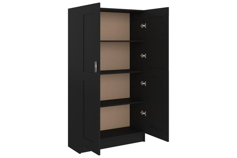 bogskab 82,5x30,5x150 cm spånplade sort - Sort - Opbevaring - Skab - Vitrineskabe