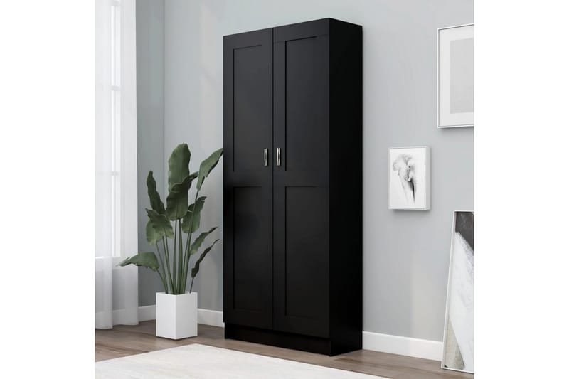 bogskab 82,5x30,5x185,5 cm spånplade sort - Sort - Opbevaring - Skab - Vitrineskabe