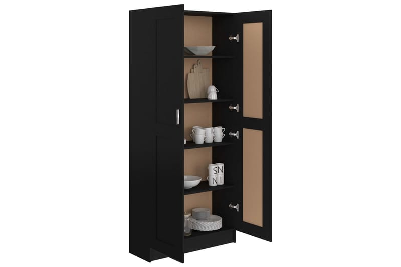 bogskab 82,5x30,5x185,5 cm spånplade sort - Sort - Opbevaring - Skab - Vitrineskabe