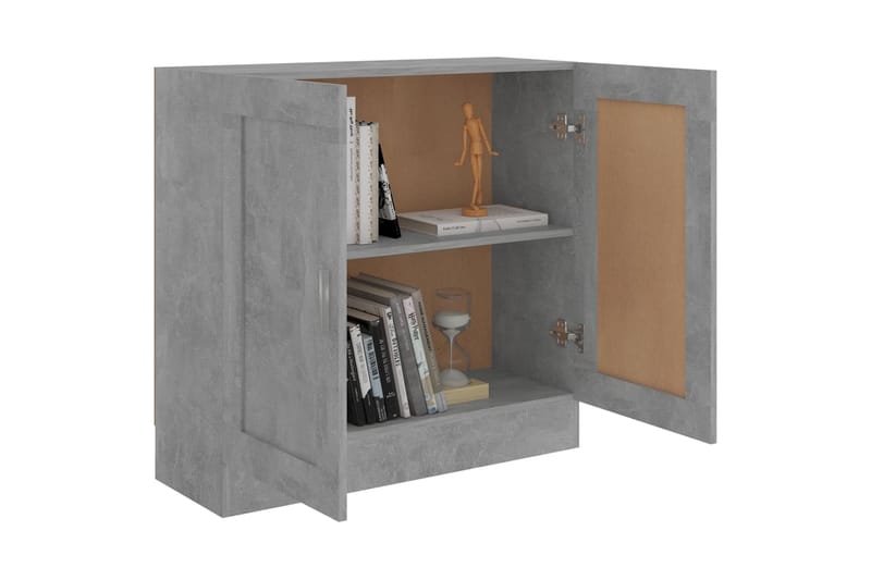 bogskab 82,5x30,5x80 cm spånplade betongrå - Grå - Opbevaring - Skab - Vitrineskabe