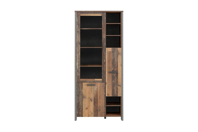 Cadle Vitrineskab 92 cm - Brun/Grå - Opbevaring - Skab - Vitrineskabe