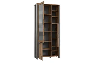 Cadle Vitrineskab 92 cm - Brun/Grå - Opbevaring - Skab - Vitrineskabe