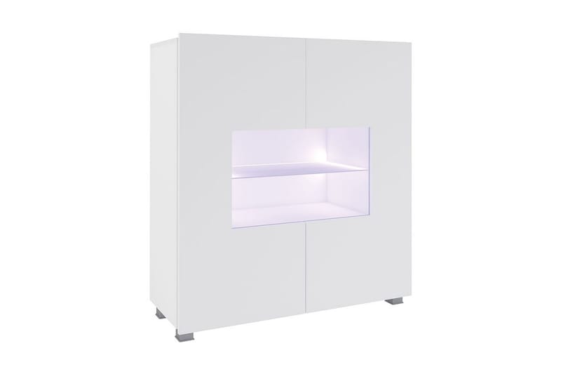 Calabrini vitrineskab 100x35x107 cm - Hvid - Opbevaring - Skab - Vitrineskabe