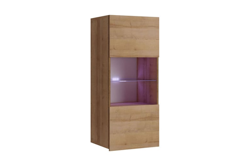Calabrini vitrineskab 45x32x117 cm - Beige / Brun - Opbevaring - Skab - Vitrineskabe