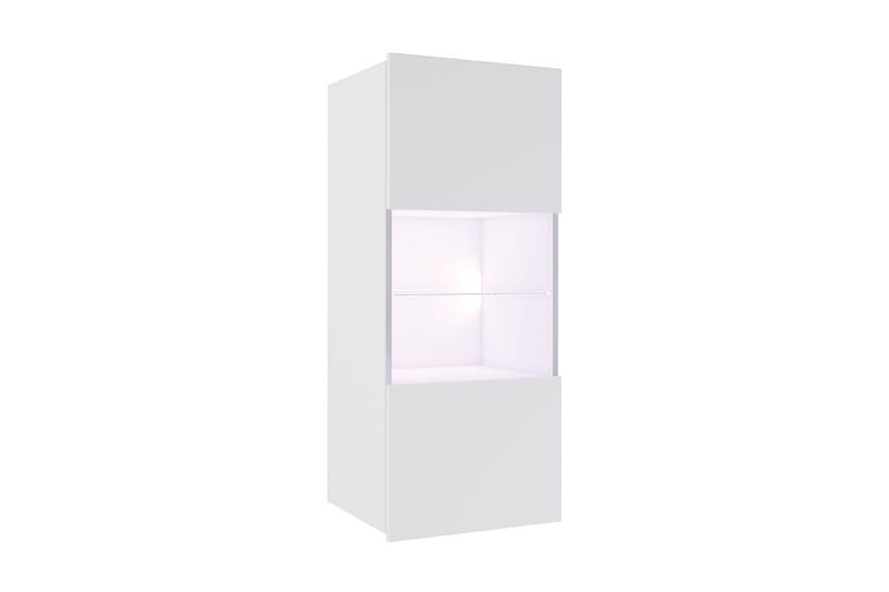 Calabrini vitrineskab 45x32x117 cm - Hvid - Opbevaring - Skab - Vitrineskabe