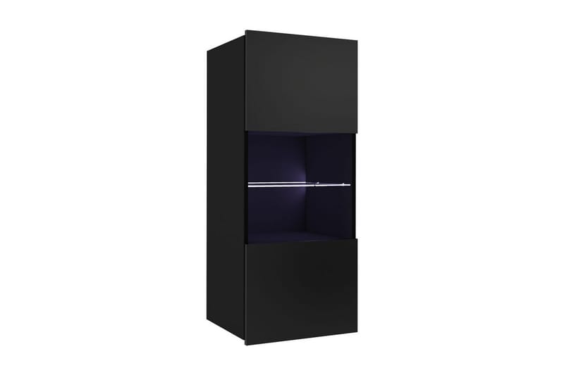 Calabrini vitrineskab 45x32x117 cm - Sort - Opbevaring - Skab - Vitrineskabe