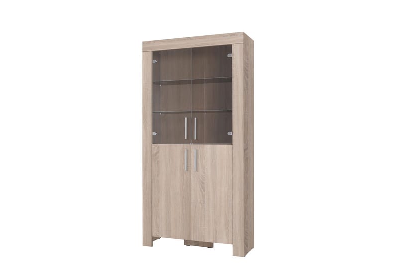 Cezar Vitrineskab 100x42x201 cm - Beige / Grå - Opbevaring - Skab - Vitrineskabe