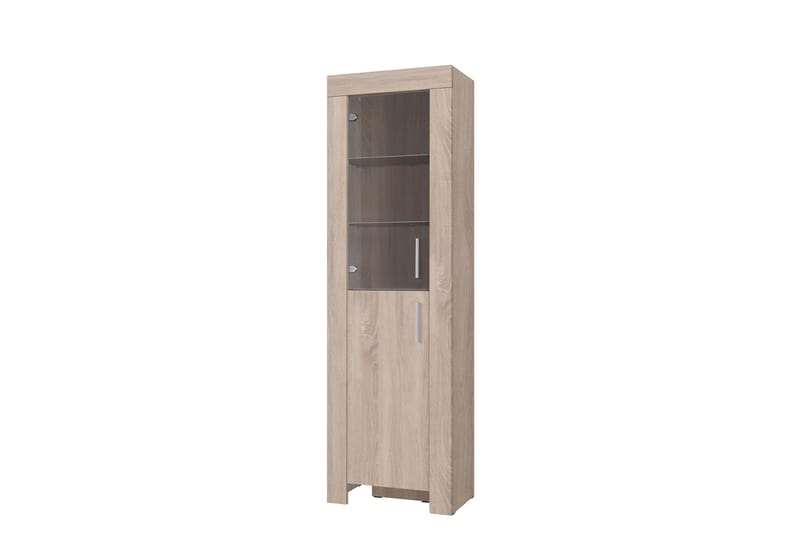 Cezar Vitrineskab 60x42x201 cm - Beige / Grå - Opbevaring - Skab - Vitrineskabe