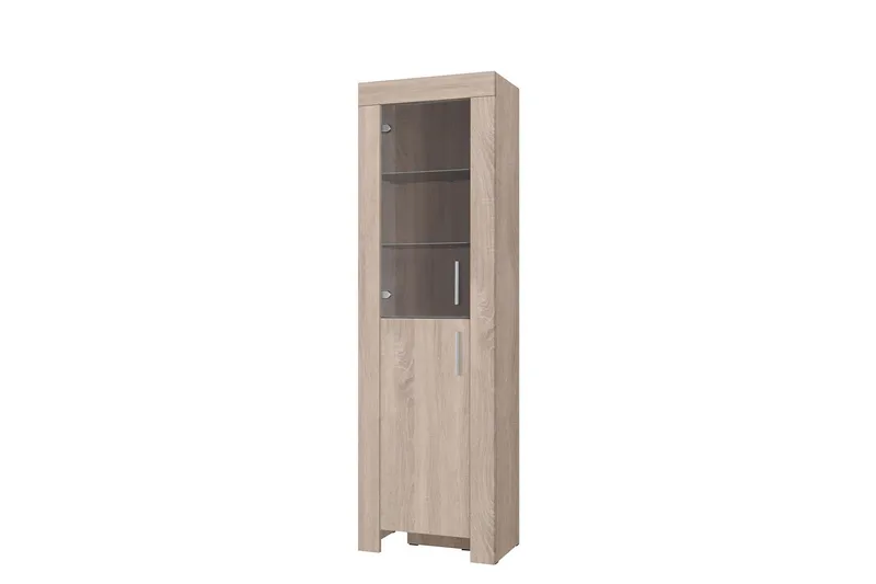 Cezar Vitrinskåp 60x42x201 cm Ek - Opbevaring - Skab - Vitrineskabe