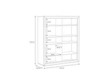 Corlius Vitrineskab 41x134 cm - Beige/Brun - Opbevaring - Skab - Vitrineskabe