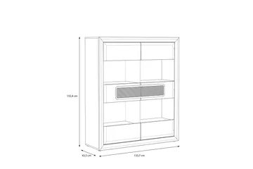 Corlius Vitrineskab 41x134 cm - Beige/Brun - Opbevaring - Skab - Vitrineskabe