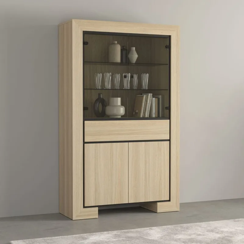 Vitrineskab Cuba II 4 Døre 1 Skuffe - Opbevaring - Skab - Vitrineskabe