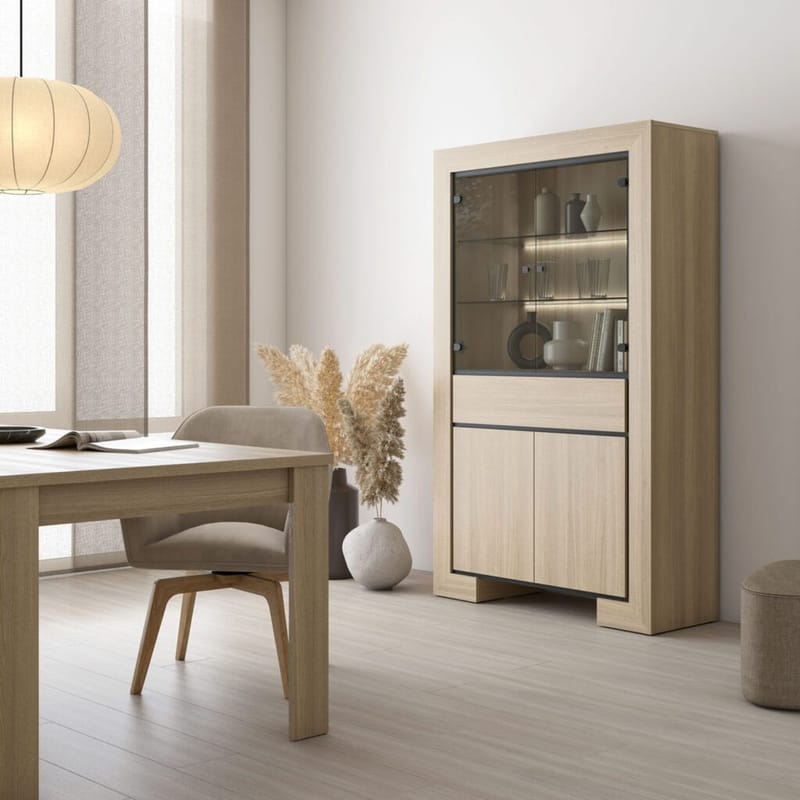 Vitrineskab Cuba II 4 Døre 1 Skuffe - Opbevaring - Skab - Vitrineskabe