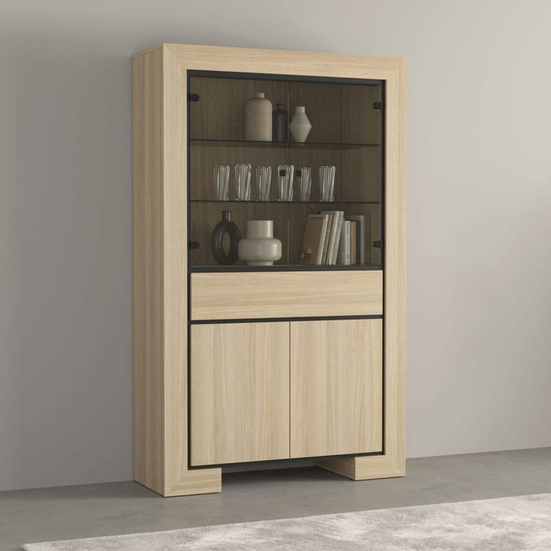 Vitrineskab Cuba II 4 Døre 1 Skuffe - Opbevaring - Skab - Vitrineskabe