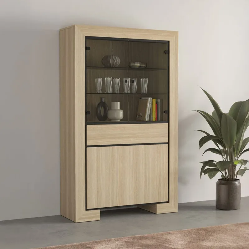 Vitrineskab Cuba II 4 Døre 1 Skuffe - Opbevaring - Skab - Vitrineskabe