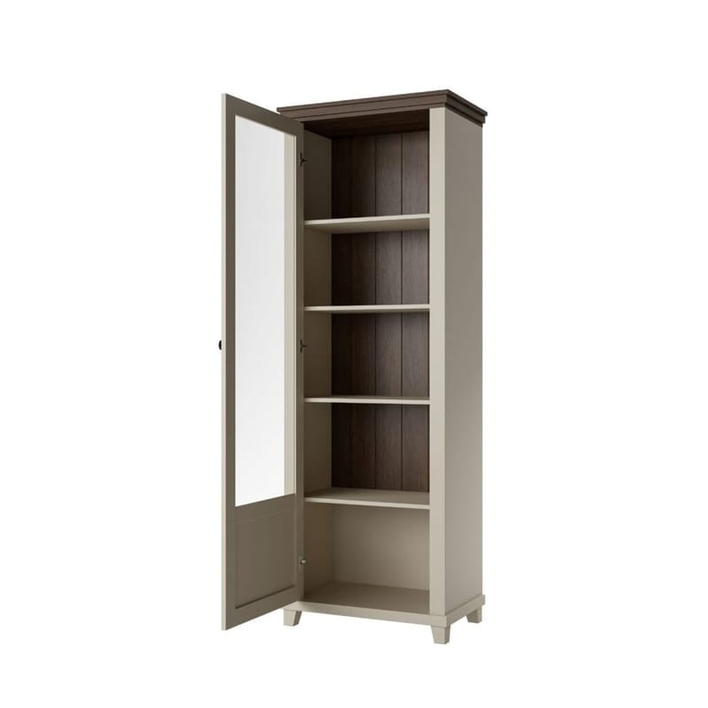 Vitrineskab Evora 1 Dør Venstre - Lys Beige - Opbevaring - Skab - Vitrineskabe