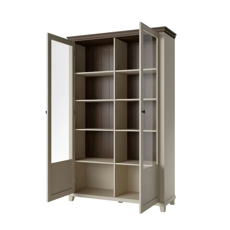 Vitrineskab Evora 2 døre - Lys Beige - Opbevaring - Skab - Vitrineskabe