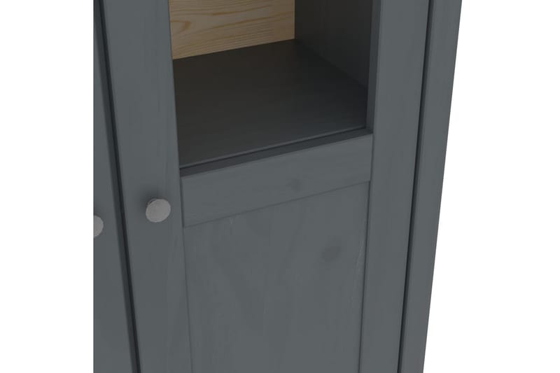 Højskab Hill Range 85x37x170,5 cm Massivt Fyrretræ Grå - Opbevaring - Skab - Vitrineskabe