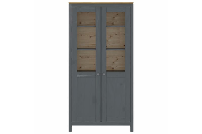 Højskab Hill Range 85x37x170,5 cm Massivt Fyrretræ Grå - Opbevaring - Skab - Vitrineskabe