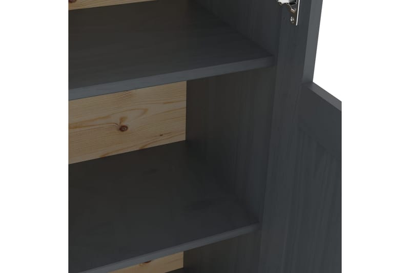 Højskab Hill Range 85x37x170,5 cm Massivt Fyrretræ Grå - Opbevaring - Skab - Vitrineskabe