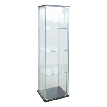 Vitrineskab HOME4YOU Aiko 42x36x161 cm - grå - Opbevaring - Skab - Vitrineskabe