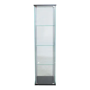 Vitrineskab HOME4YOU Aiko 42x36x161 cm - grå - Opbevaring - Skab - Vitrineskabe