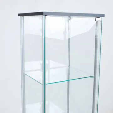 Vitrineskab HOME4YOU Aiko 42x36x161 cm - grå - Opbevaring - Skab - Vitrineskabe