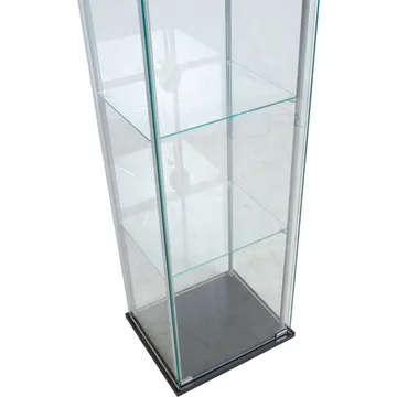 Vitrineskab HOME4YOU Aiko 42x36x161 cm - grå - Opbevaring - Skab - Vitrineskabe