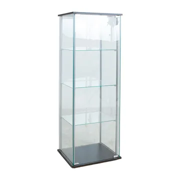 Vitrineskab HOME4YOU Aiko 60x36x163 cm - grå - Opbevaring - Skab - Vitrineskabe