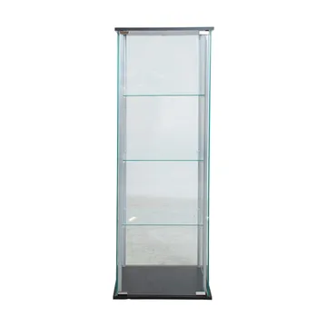 Vitrineskab HOME4YOU Aiko 60x36x163 cm - grå - Opbevaring - Skab - Vitrineskabe