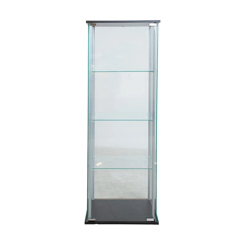 Vitrineskab HOME4YOU Aiko 60x36x163 cm - grå - Opbevaring - Skab - Vitrineskabe