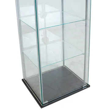 Vitrineskab HOME4YOU Aiko 60x36x163 cm - grå - Opbevaring - Skab - Vitrineskabe