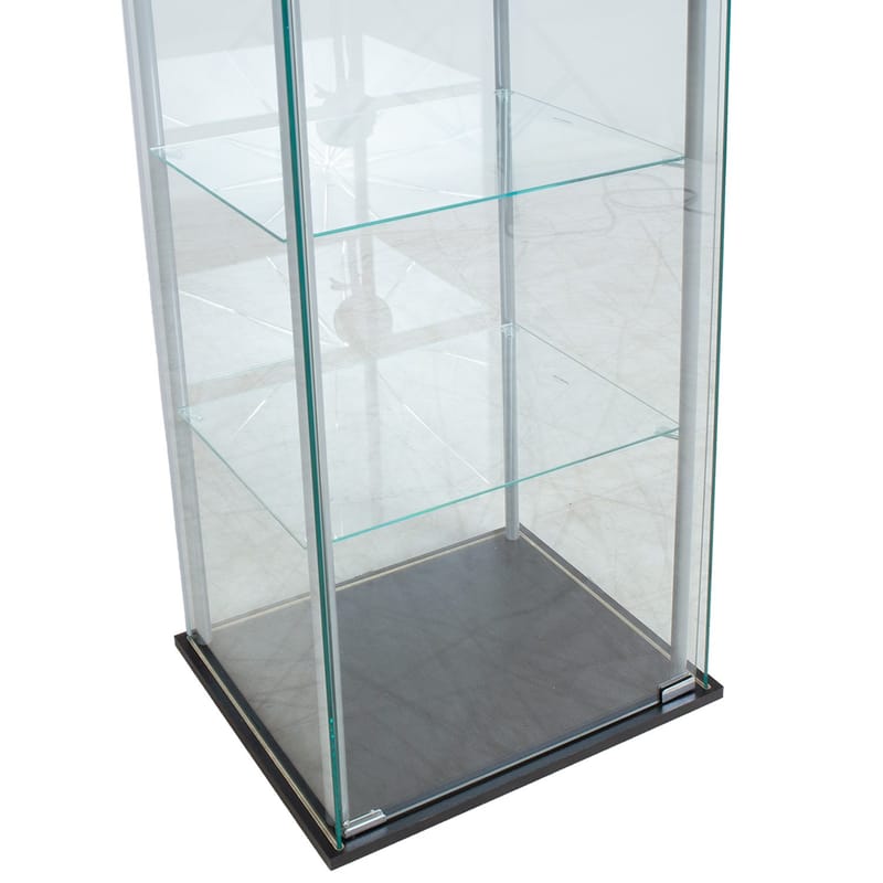 Vitrineskab HOME4YOU Aiko 60x36x163 cm - grå - Opbevaring - Skab - Vitrineskabe