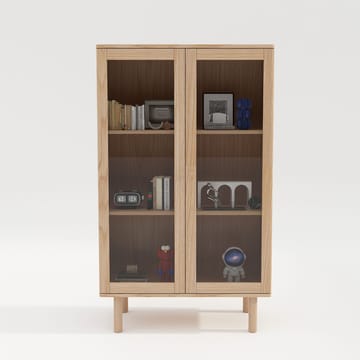 Vitrineskab HOME4YOU Hansen 90x40x150 cm melamin - Beige - Opbevaring - Skab - Vitrineskabe