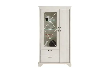 Hurlston Vitrineskab 113 cm - Hvid - Opbevaring - Skab - Vitrineskabe