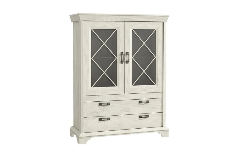 Hurlston Vitrineskab 123 cm, Hvid