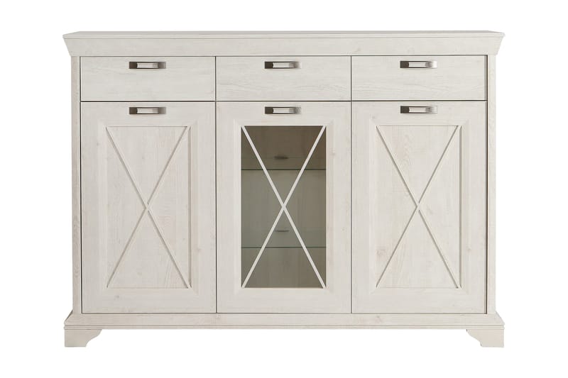 Hurlston Vitrineskab 178 cm - Hvid - Opbevaring - Skab - Vitrineskabe