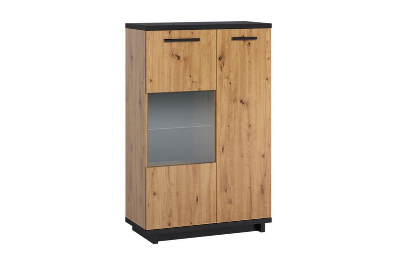 Ines Vitrineskab 40x90 cm, Eg/Sort