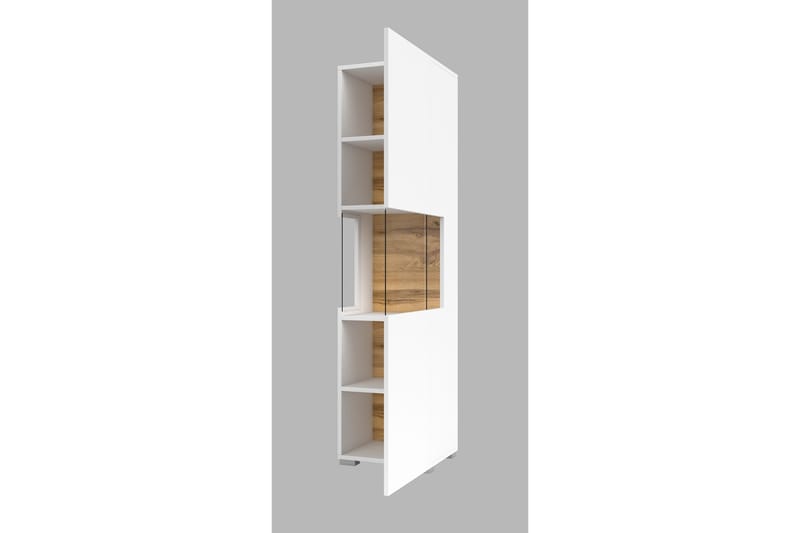 Jestine Vitrineskab 140 cm - Hvid - Opbevaring - Skab - Vitrineskabe