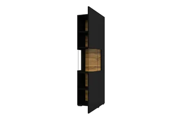 Jestine Vitrineskab 140 cm - Sort - Opbevaring - Skab - Vitrineskabe