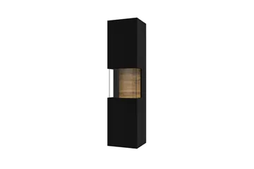 Jestine Vitrineskab 140 cm - Sort - Opbevaring - Skab - Vitrineskabe