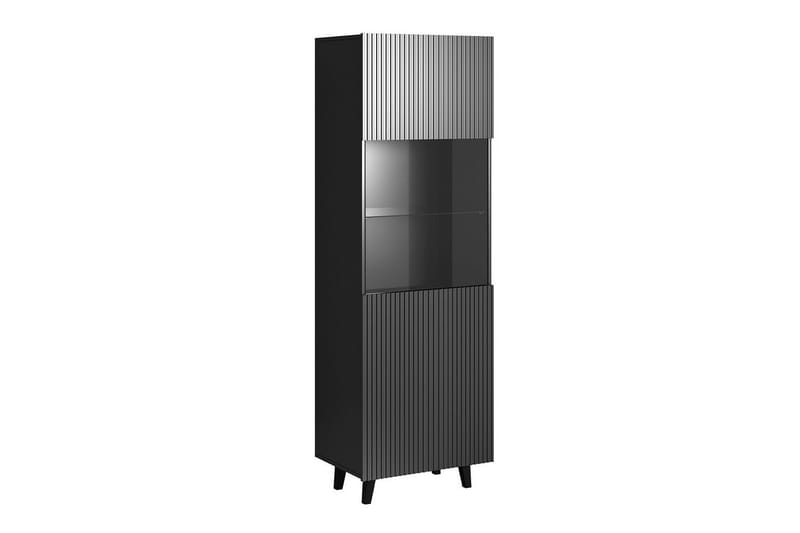 Juniskär Vitrineskab 183 cm - Sort - Opbevaring - Skab - Vitrineskabe
