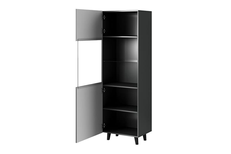 Juniskär Vitrineskab 183 cm - Sort - Opbevaring - Skab - Vitrineskabe