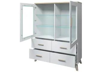 Kardos Vitrineskab 45x120 cm - Natur/Sort - Opbevaring - Skab - Vitrineskabe