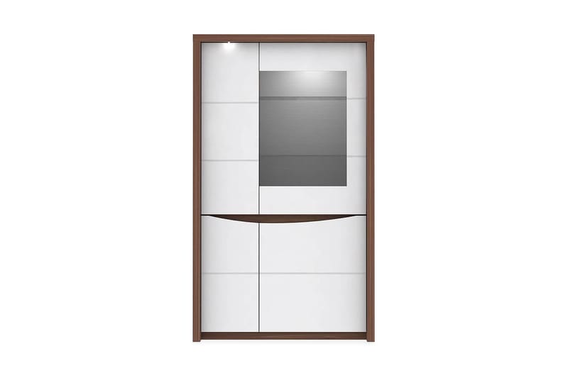 Keoisha Vitrineskab 94x159 cm - Brun / hvid - Opbevaring - Skab - Vitrineskabe