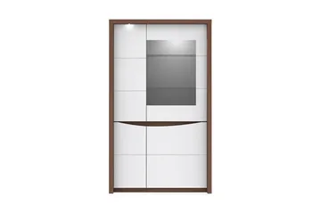 Keoisha Vitrineskab 94x159 cm - Brun / hvid - Opbevaring - Skab - Vitrineskabe